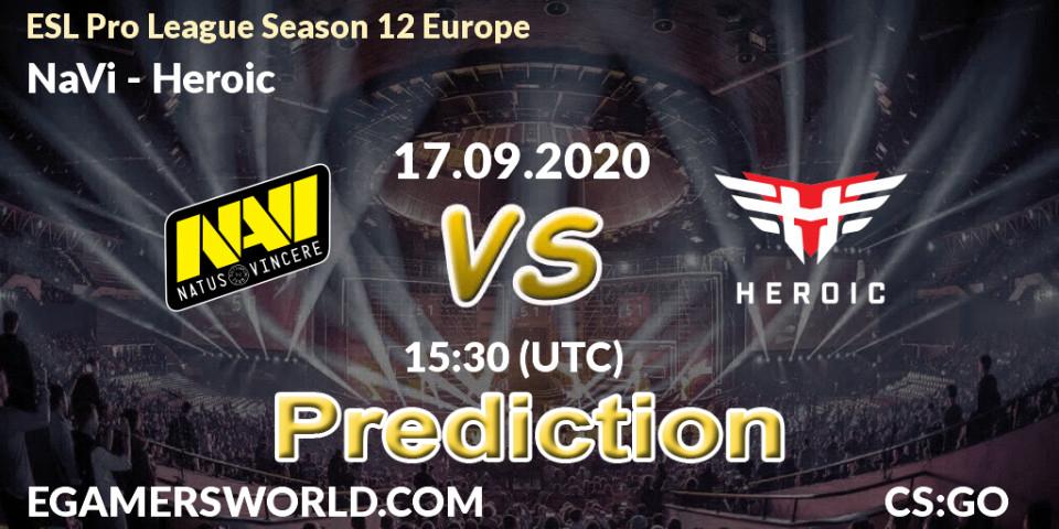 NaVi vs Heroic: Match Prediction. 17.09.20, CS2 (CS:GO), ESL Pro League Season 12 Europe