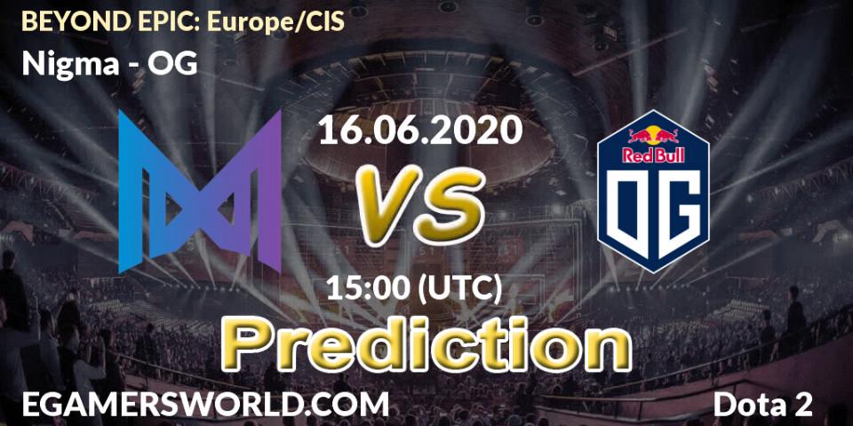 Nigma vs OG: Match Prediction. 16.06.20, Dota 2, BEYOND EPIC: Europe/CIS