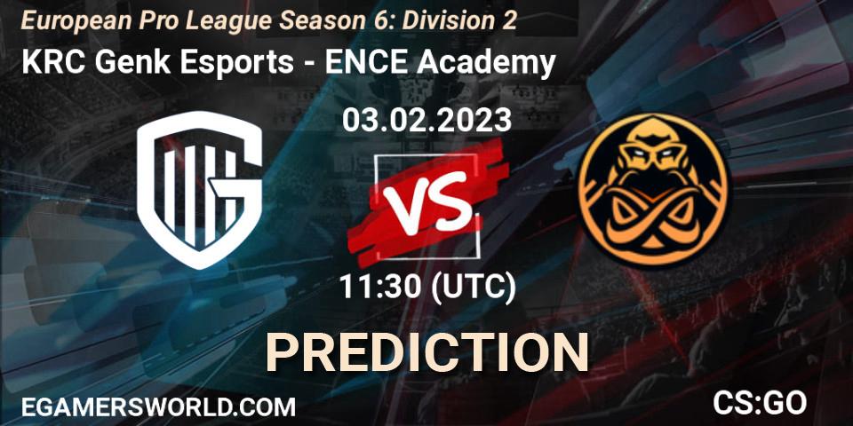 KRC Genk Esports vs ENCE Academy: Match Prediction. 03.02.23, CS2 (CS:GO), European Pro League Season 6: Division 2