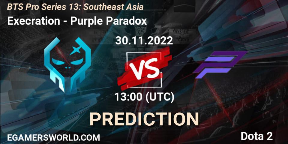 Execration vs Purple Paradox: Match Prediction. 30.11.22, Dota 2, BTS Pro Series 13: Southeast Asia