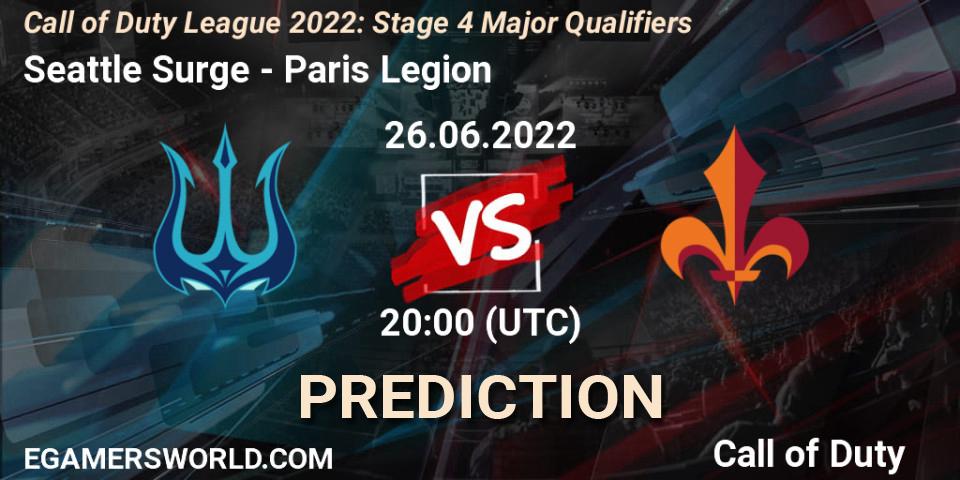 Seattle Surge vs Paris Legion: Match Prediction. 26.06.22, Call of Duty, Call of Duty League 2022: Stage 4