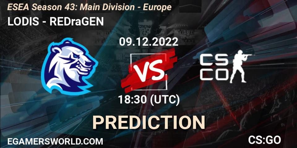 LODIS vs REDraGEN: Match Prediction. 09.12.22, CS2 (CS:GO), ESEA Season 43: Main Division - Europe