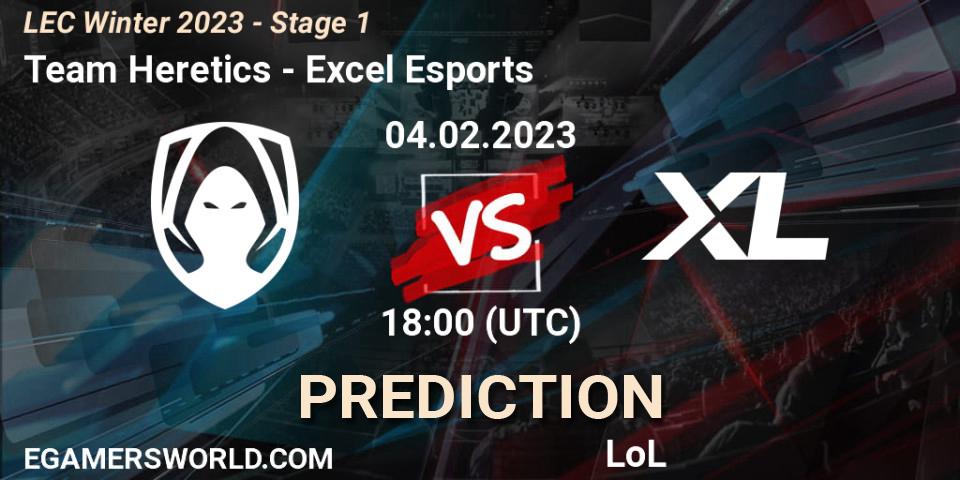 Team Heretics vs Excel Esports: Match Prediction. 04.02.23, LoL, LEC Winter 2023 - Stage 1