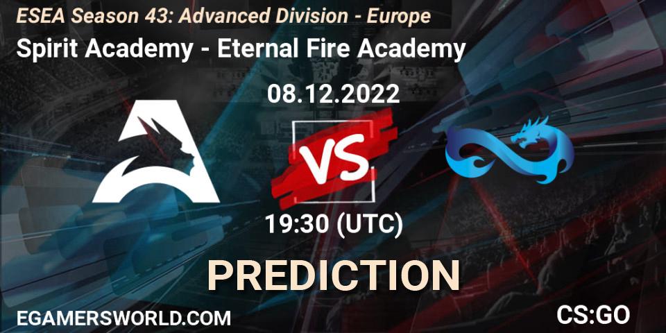 Spirit Academy vs Eternal Fire Academy: Match Prediction. 08.12.22, CS2 (CS:GO), ESEA Season 43: Advanced Division - Europe