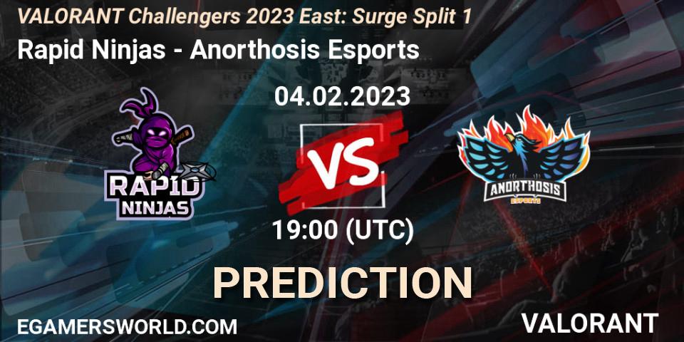Rapid Ninjas vs Anorthosis Esports: Match Prediction. 04.02.23, VALORANT, VALORANT Challengers 2023 East: Surge Split 1