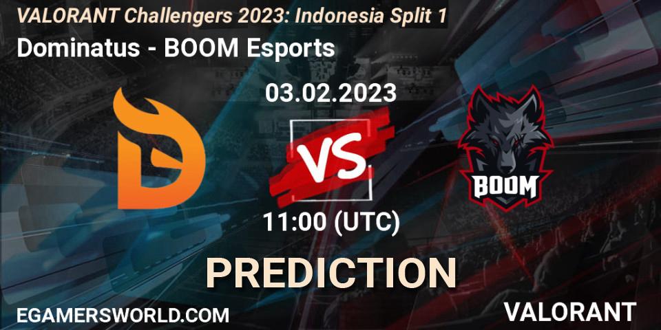 Dominatus vs BOOM Esports: Match Prediction. 09.02.23, VALORANT, VALORANT Challengers 2023: Indonesia Split 1
