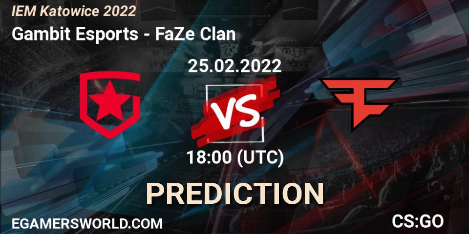 Gambit Esports vs FaZe Clan: Match Prediction. 25.02.22, CS2 (CS:GO), IEM Katowice 2022
