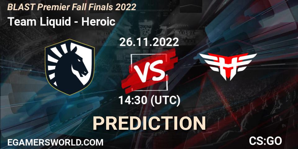 Team Liquid vs Heroic: Match Prediction. 26.11.22, CS2 (CS:GO), BLAST Premier Fall Finals 2022