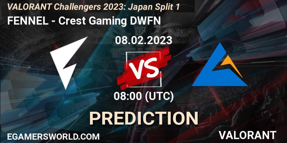 FENNEL vs Crest Gaming DWFN: Match Prediction. 08.02.23, VALORANT, VALORANT Challengers 2023: Japan Split 1