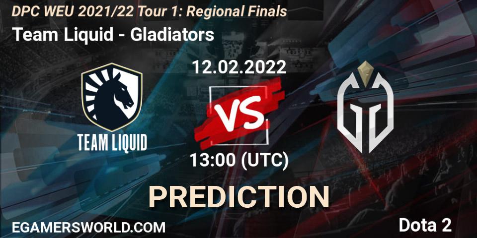 Team Liquid vs Gladiators: Match Prediction. 12.02.22, Dota 2, DPC WEU 2021/22 Tour 1: Regional Finals