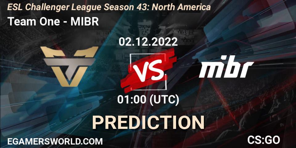 Team One vs MIBR: Match Prediction. 02.12.22, CS2 (CS:GO), ESL Challenger League Season 43: North America