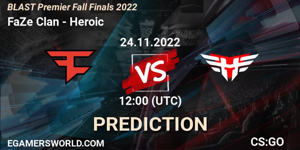 FaZe Clan vs Heroic: Match Prediction. 24.11.22, CS2 (CS:GO), BLAST Premier Fall Finals 2022