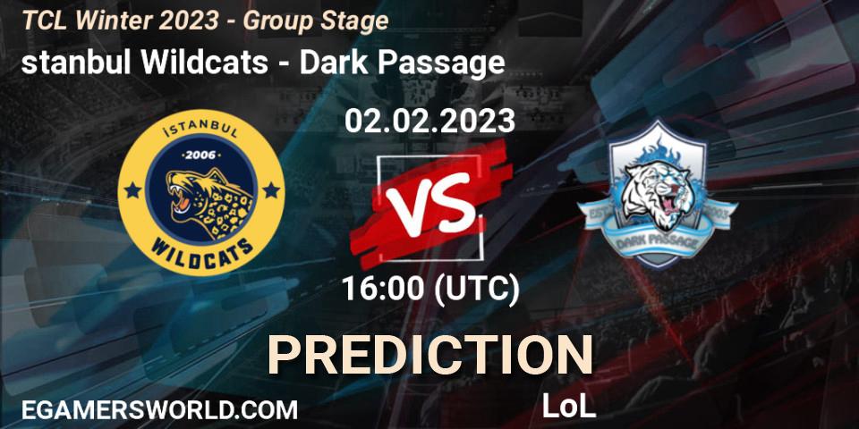 İstanbul Wildcats vs Dark Passage: Match Prediction. 02.02.23, LoL, TCL Winter 2023 - Group Stage