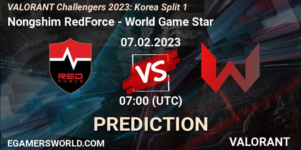Nongshim RedForce vs World Game Star: Match Prediction. 07.02.23, VALORANT, VALORANT Challengers 2023: Korea Split 1