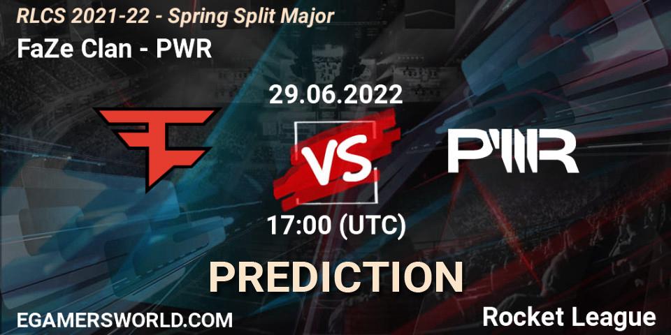 FaZe Clan vs PWR: Match Prediction. 29.06.22, Rocket League, RLCS 2021-22 - Spring Split Major