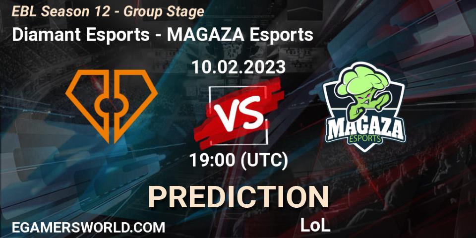 Diamant Esports vs MAGAZA Esports: Match Prediction. 10.02.23, LoL, EBL Season 12 - Group Stage