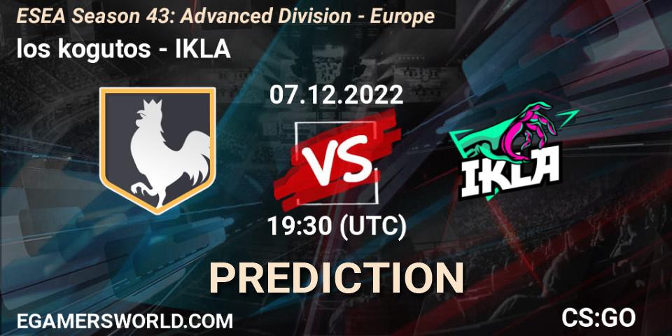 los kogutos vs IKLA: Match Prediction. 08.12.22, CS2 (CS:GO), ESEA Season 43: Advanced Division - Europe