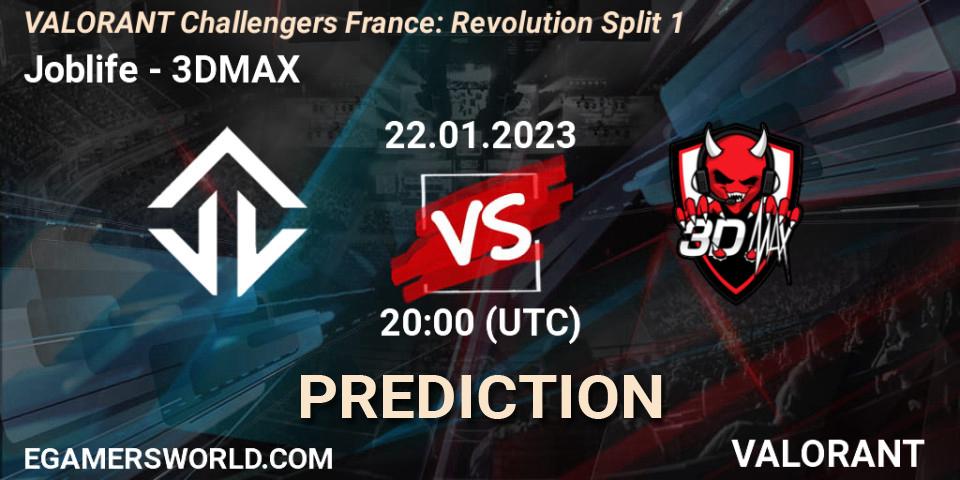 Joblife vs 3DMAX: Match Prediction. 22.01.23, VALORANT, VALORANT Challengers 2023 France: Revolution Split 1