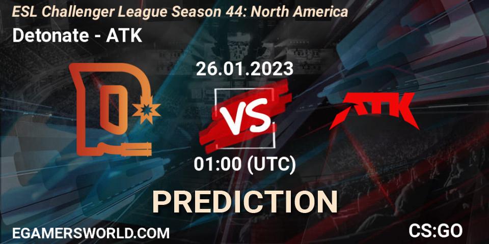 Detonate vs ATK: Match Prediction. 07.02.23, CS2 (CS:GO), ESL Challenger League Season 44: North America