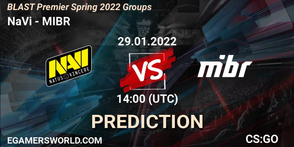 NaVi vs MIBR: Match Prediction. 29.01.22, CS2 (CS:GO), BLAST Premier Spring Groups 2022