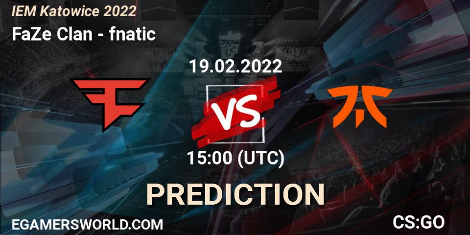 FaZe Clan vs fnatic: Match Prediction. 19.02.22, CS2 (CS:GO), IEM Katowice 2022