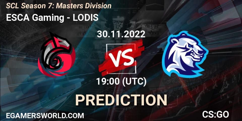 ESCA Gaming vs LODIS: Match Prediction. 05.12.22, CS2 (CS:GO), SCL Season 7: Masters Division