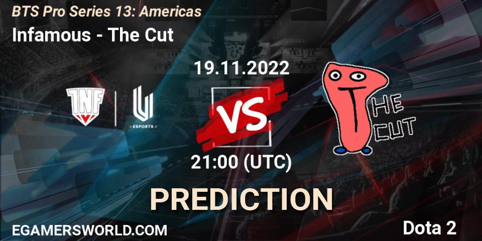 Infamous vs The Cut: Match Prediction. 19.11.22, Dota 2, BTS Pro Series 13: Americas