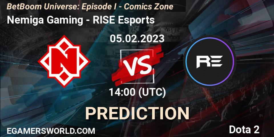 Nemiga Gaming vs RISE Esports: Match Prediction. 05.02.23, Dota 2, BetBoom Universe: Episode I - Comics Zone