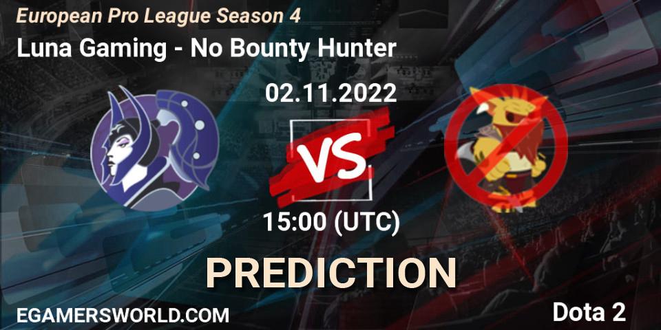 MooN team vs No Bounty Hunter: Match Prediction. 02.11.22, Dota 2, European Pro League Season 4