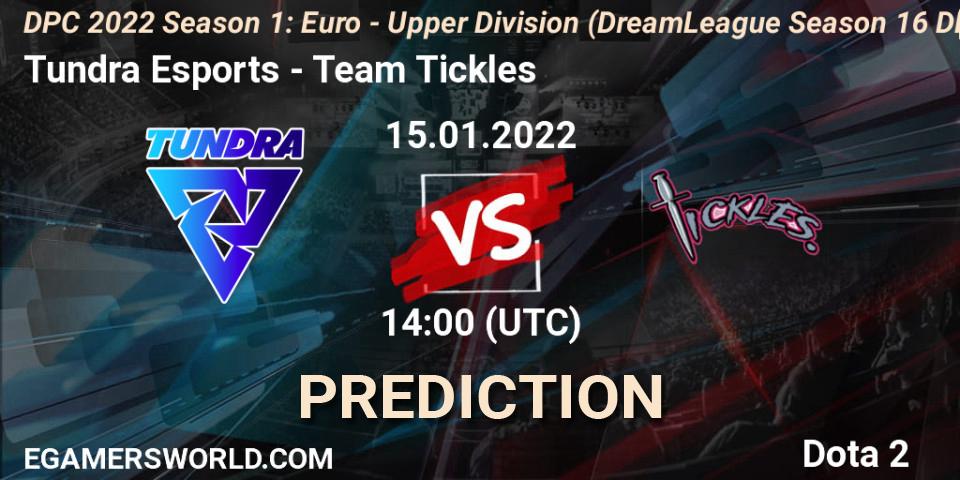 Tundra Esports vs Team Tickles: Match Prediction. 15.01.22, Dota 2, DPC 2022 Season 1: Euro - Upper Division (DreamLeague Season 16 DPC WEU)
