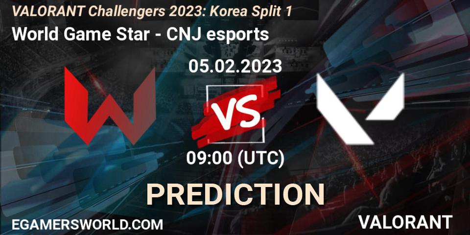World Game Star vs CNJ Esports: Match Prediction. 05.02.23, VALORANT, VALORANT Challengers 2023: Korea Split 1