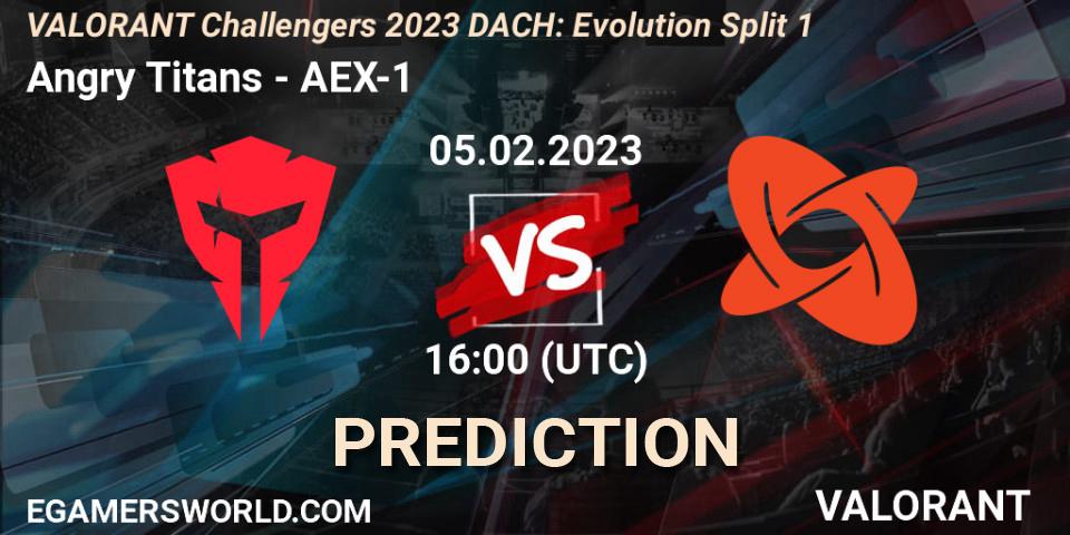 Angry Titans vs AEX-1: Match Prediction. 05.02.23, VALORANT, VALORANT Challengers 2023 DACH: Evolution Split 1