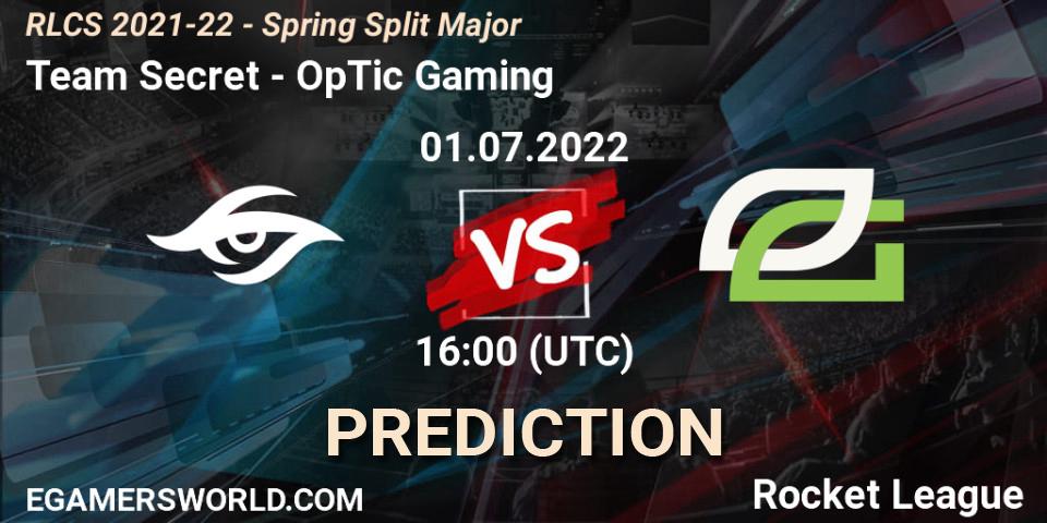 Team Secret vs OpTic Gaming: Match Prediction. 01.07.22, Rocket League, RLCS 2021-22 - Spring Split Major