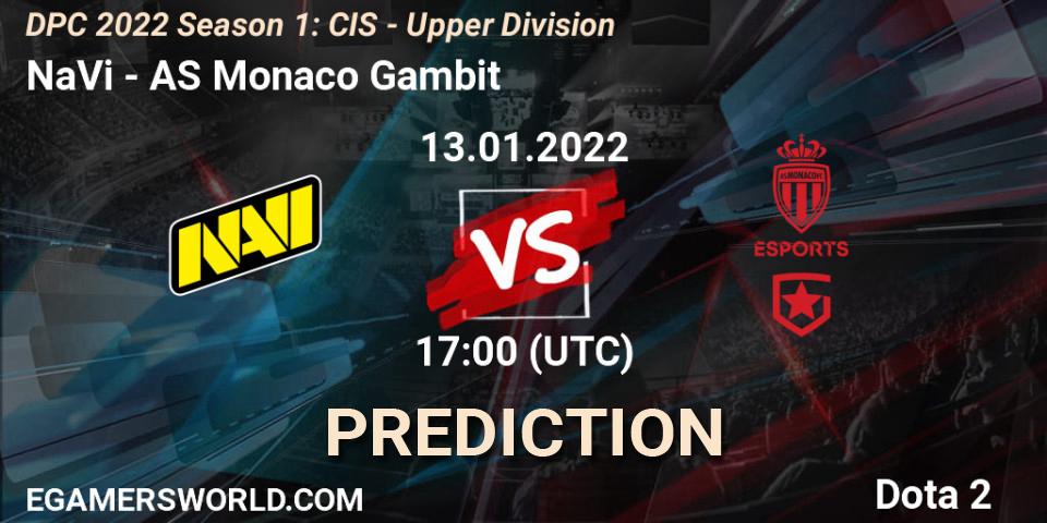 NaVi vs AS Monaco Gambit: Match Prediction. 13.01.22, Dota 2, DPC 2022 Season 1: CIS - Upper Division
