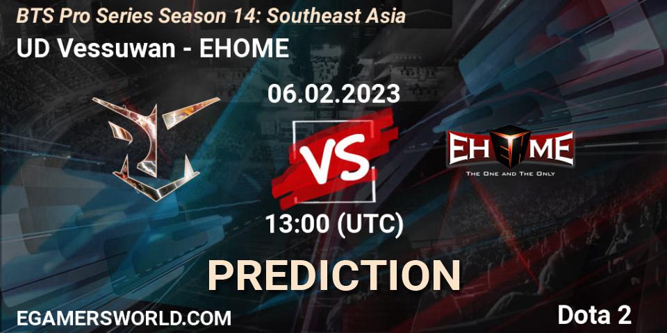 UD Vessuwan vs EHOME: Match Prediction. 06.02.23, Dota 2, BTS Pro Series Season 14: Southeast Asia
