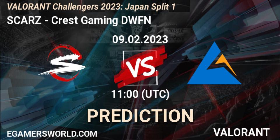 SCARZ vs Crest Gaming DWFN: Match Prediction. 09.02.23, VALORANT, VALORANT Challengers 2023: Japan Split 1