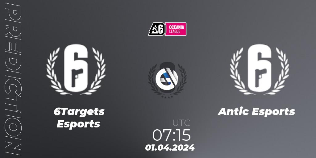 6Targets Esports vs Antic Esports: Match Prediction. 01.04.24, Rainbow Six, Oceania League 2024 - Stage 1