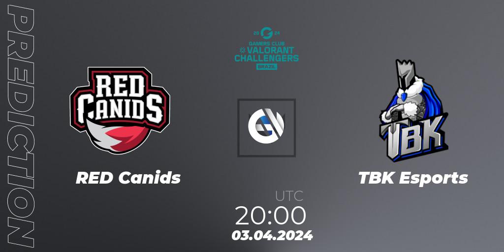 RED Canids vs TBK Esports: Match Prediction. 03.04.24, VALORANT, VALORANT Challengers Brazil 2024: Split 1