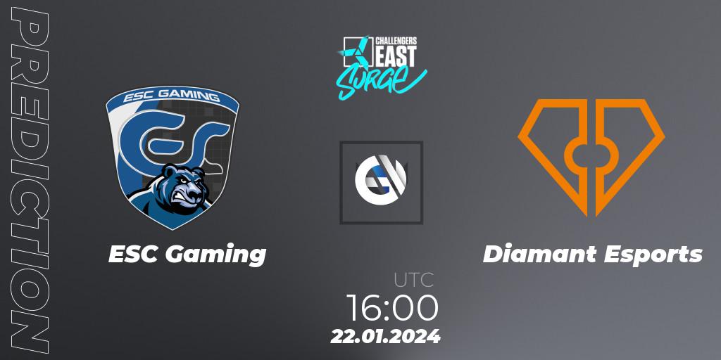 ESC Gaming vs Diamant Esports: Match Prediction. 22.01.24, VALORANT, VALORANT Challengers 2024 East: Surge Split 1