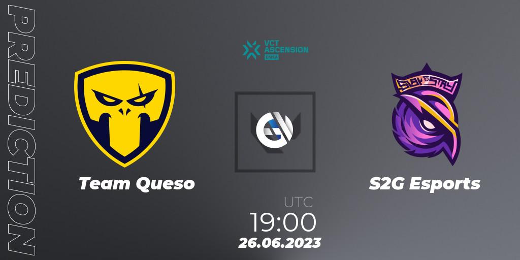 Team Queso vs S2G Esports: Match Prediction. 26.06.23, VALORANT, VALORANT Challengers Ascension 2023: EMEA - Play-In