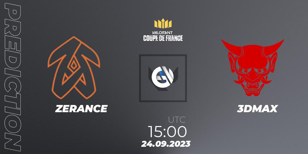 ZERANCE vs 3DMAX: Match Prediction. 24.09.23, VALORANT, VCL France: Revolution - Coupe De France 2023