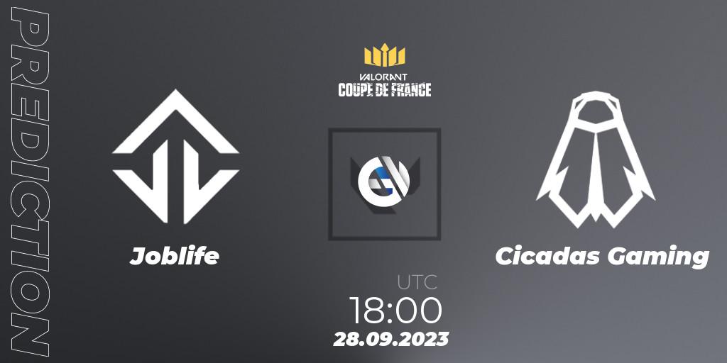 Joblife vs Cicadas Gaming: Match Prediction. 28.09.23, VALORANT, VCL France: Revolution - Coupe De France 2023