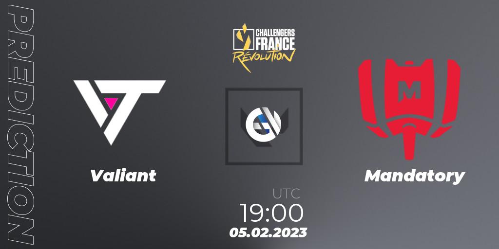 Valiant vs Mandatory: Match Prediction. 05.02.23, VALORANT, VALORANT Challengers 2023 France: Revolution Split 1