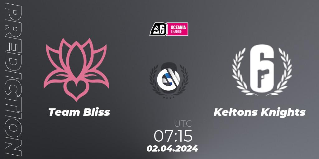 Team Bliss vs Keltons Knights: Match Prediction. 02.04.24, Rainbow Six, Oceania League 2024 - Stage 1