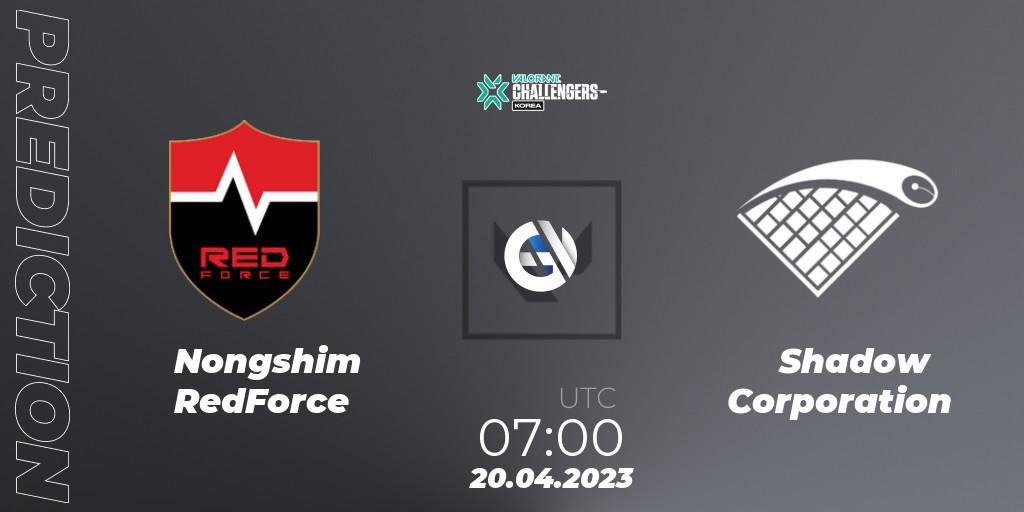 Nongshim RedForce vs Shadow Corporation: Match Prediction. 20.04.23, VALORANT, VALORANT Challengers 2023: Korea Split 2 - Regular League