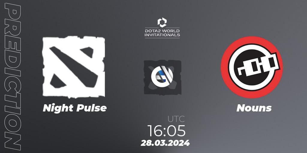 Night Pulse vs Nouns: Match Prediction. 28.03.24, Dota 2, Portal Dota 2 World Invitationals