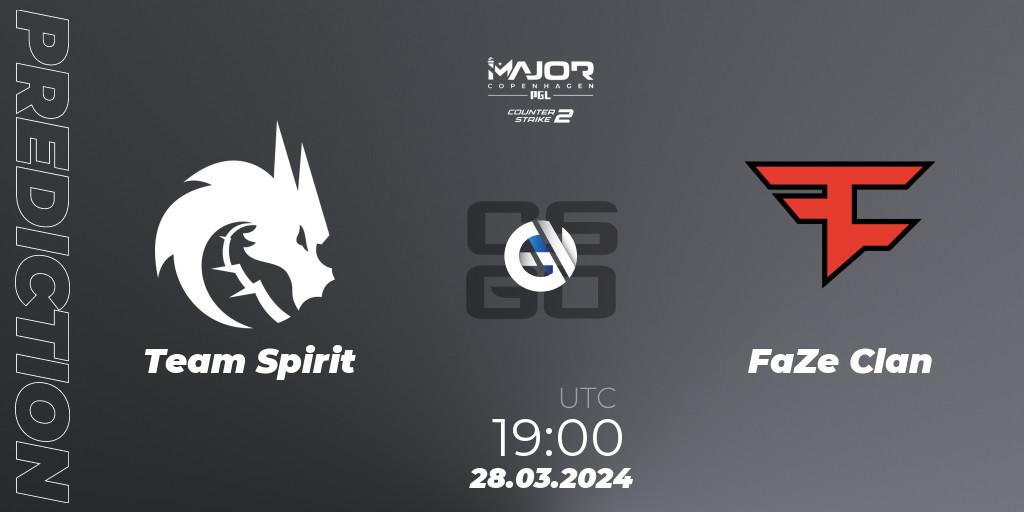 Team Spirit vs FaZe Clan: Match Prediction. 28.03.24, CS2 (CS:GO), PGL CS2 Major Copenhagen 2024