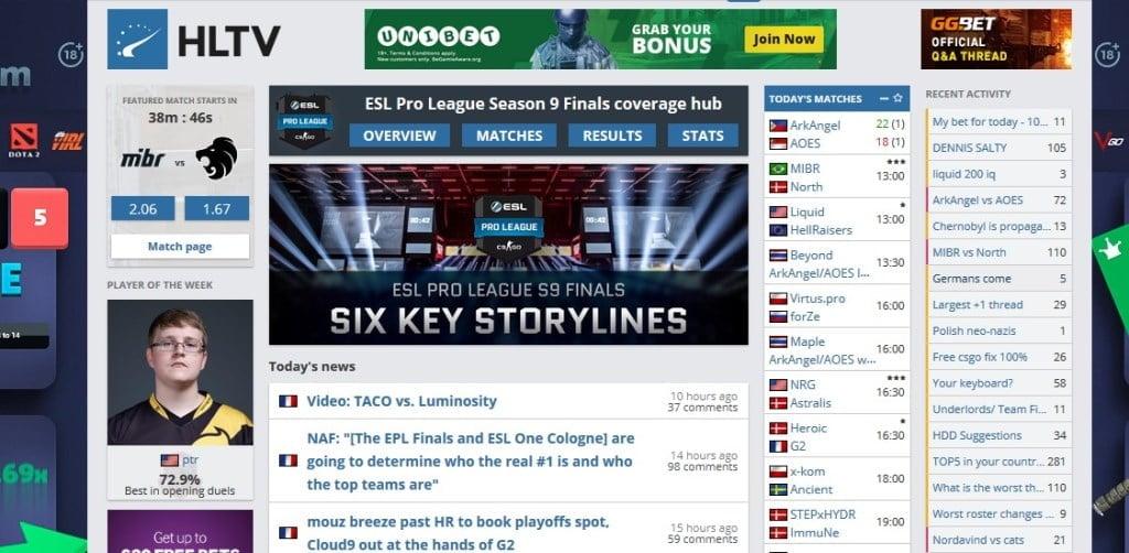 HLTV.org - oversigt over esportsressourcer