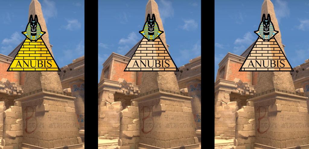 Positioner på kortet Anubis